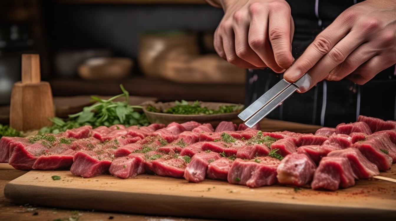 生吃牛肉小串怎么做