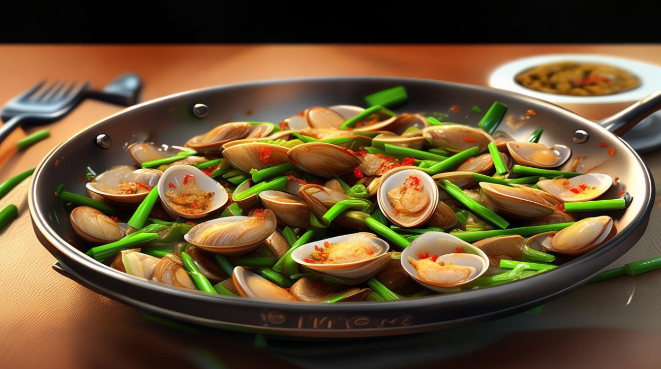 家常葱炒蛏子