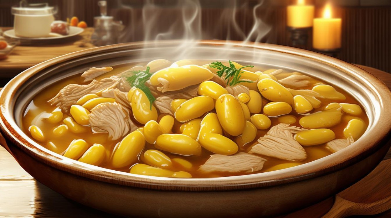 家常鸡炖黄豆