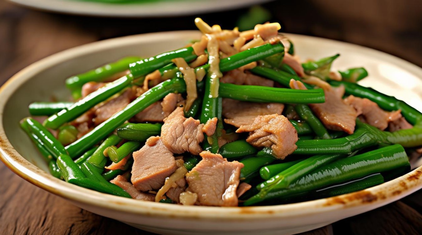 家常油豆角炒肉的做法