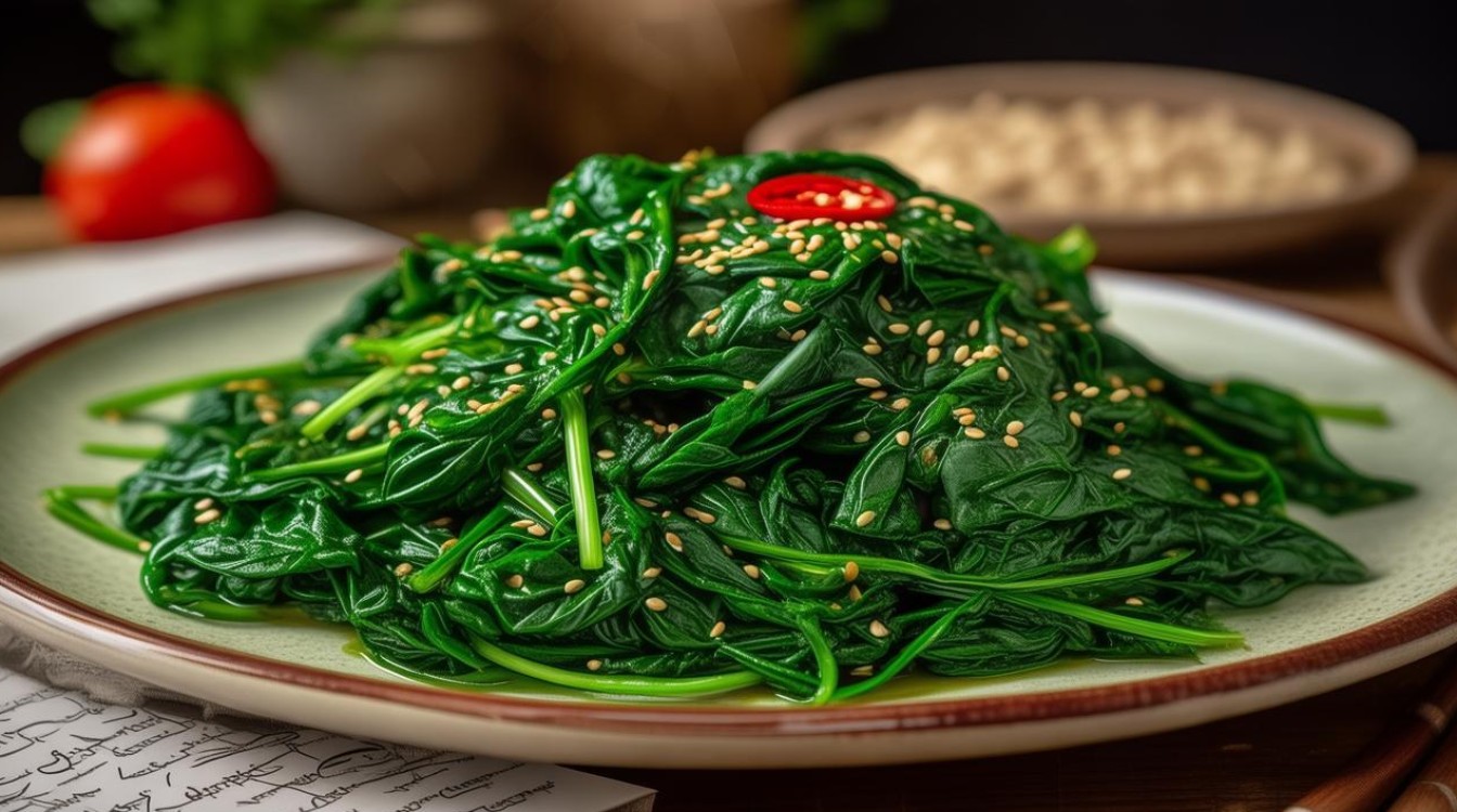 家常拌菠菜