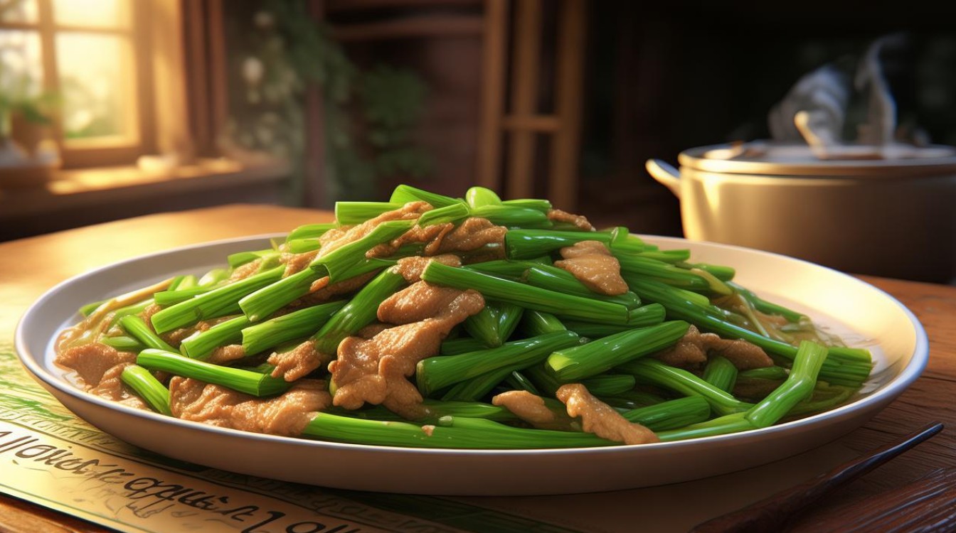 蒜苔炒肉家常