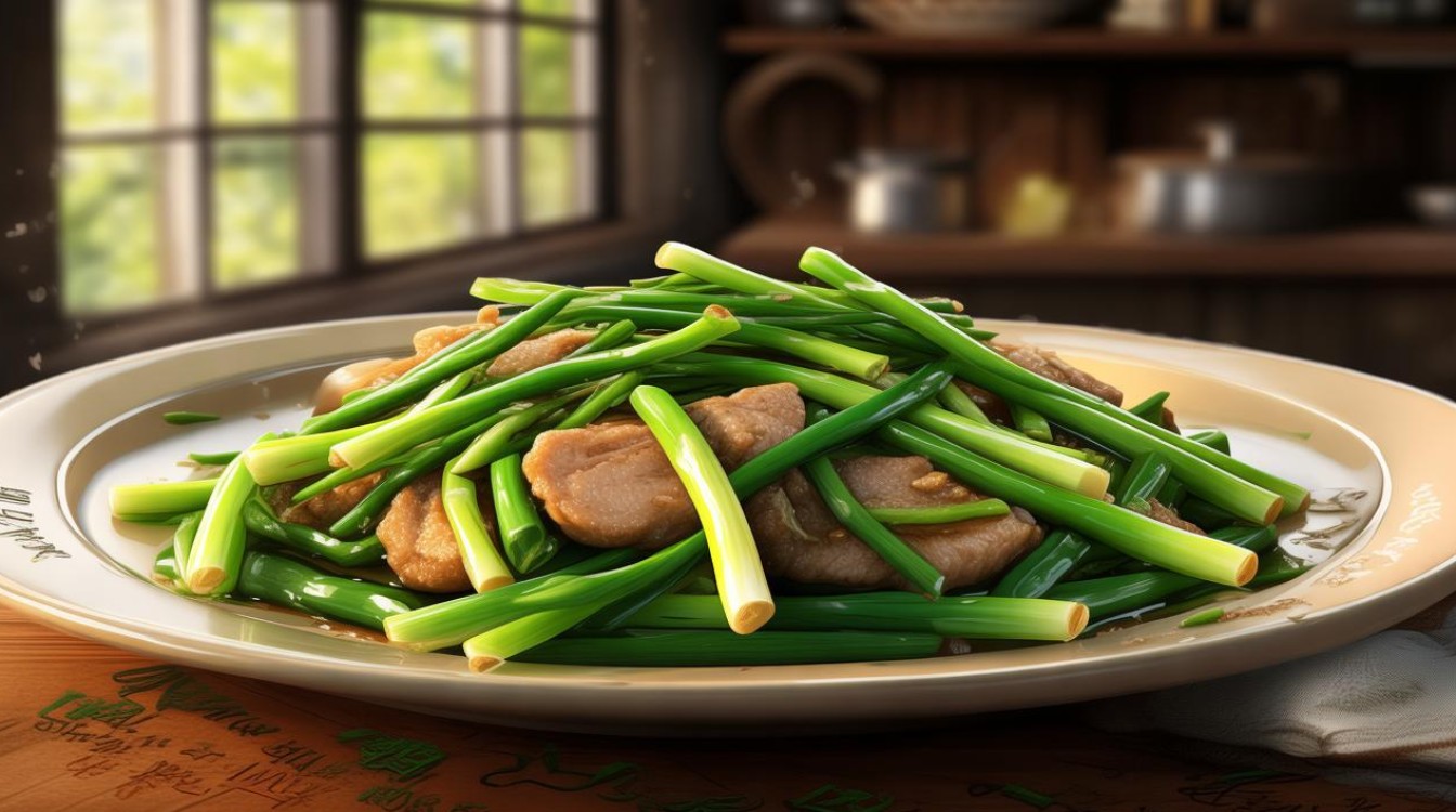 蒜苔炒肉家常