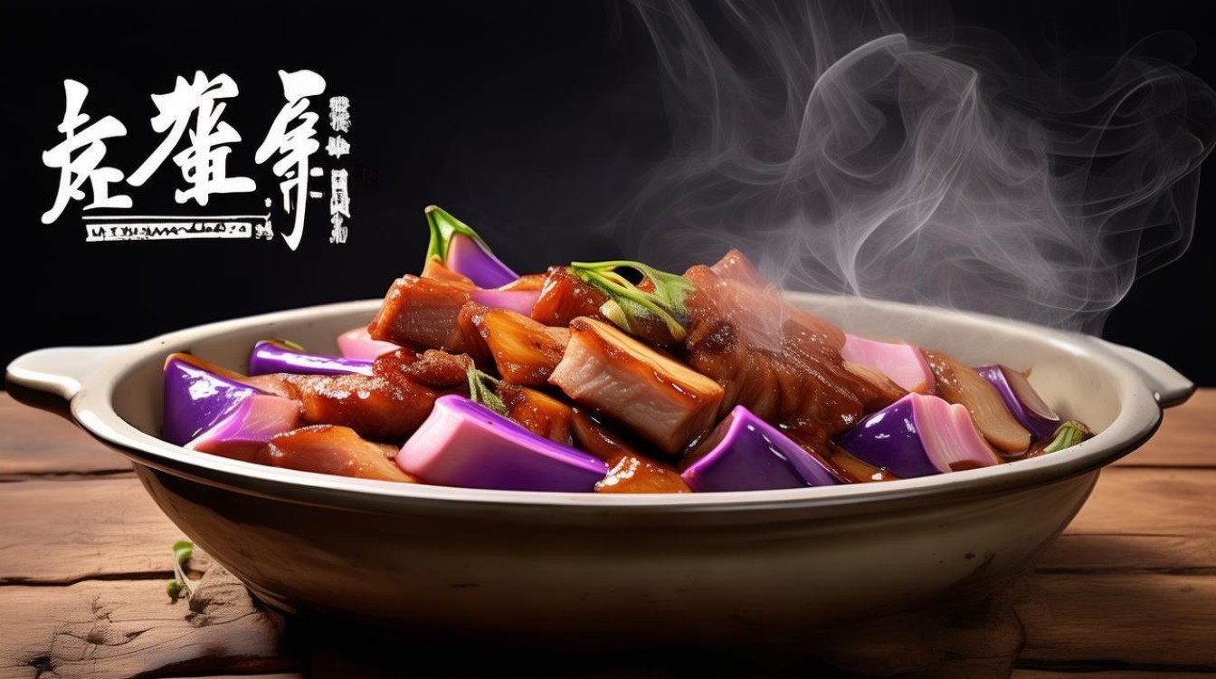 家常五花肉炖茄子
