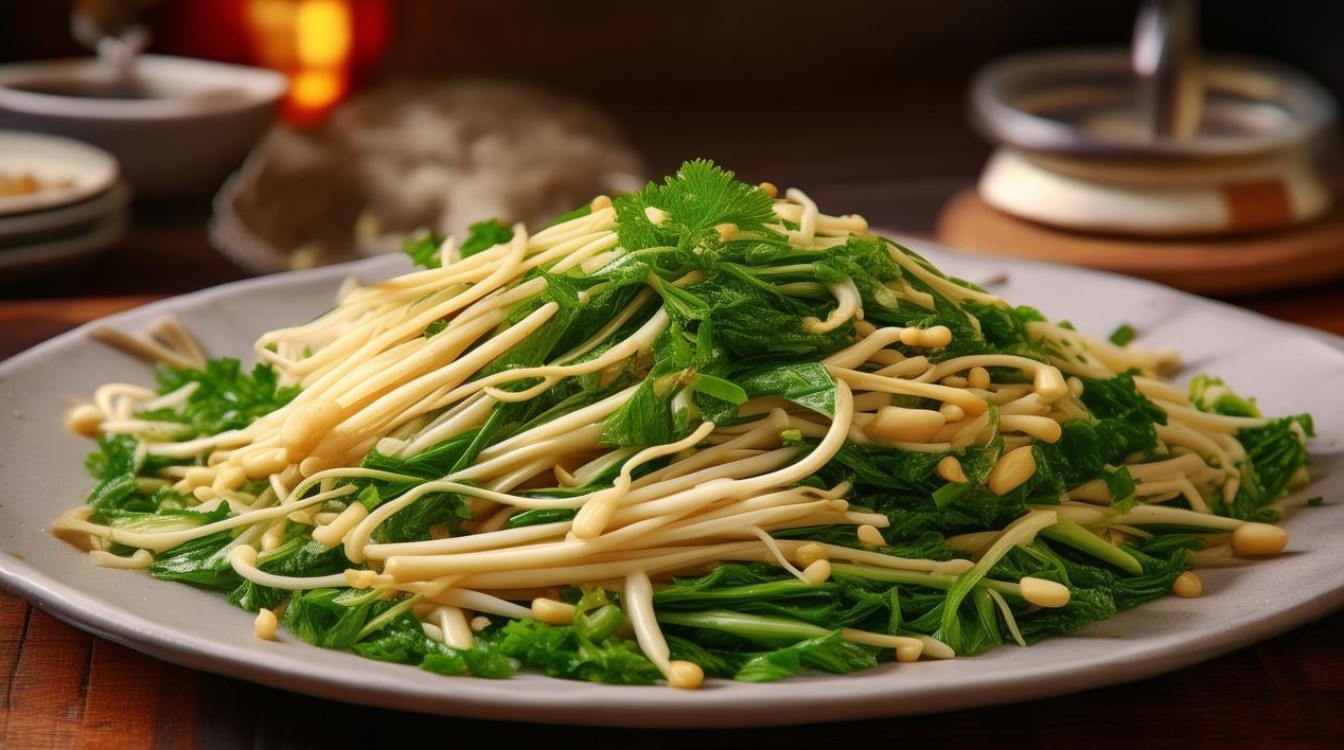 家常菜拌金针菇
